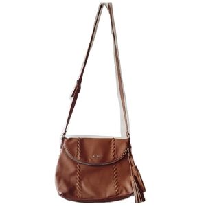 Nine West Foldover CrossbodyTan cognac colorLeather stitch detail